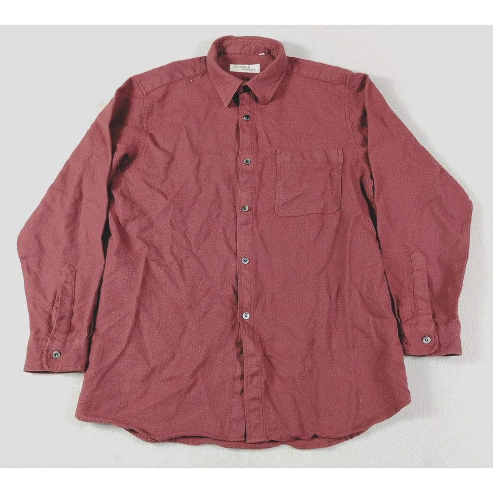 Vintage Alfred Sisley Shirt Mens Large Red Wool Flannel Long Sleeve Button Up